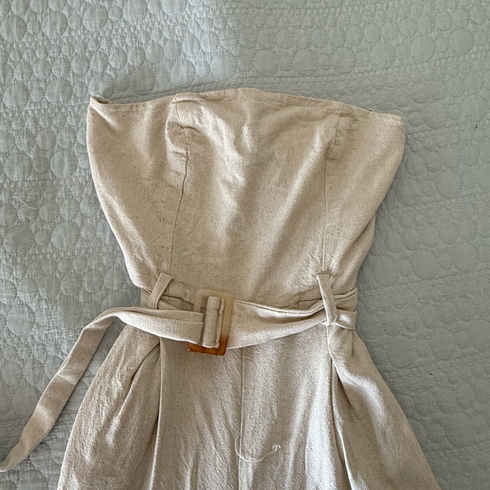 Chateau Cream Strapless Jumpsuit Cocktail